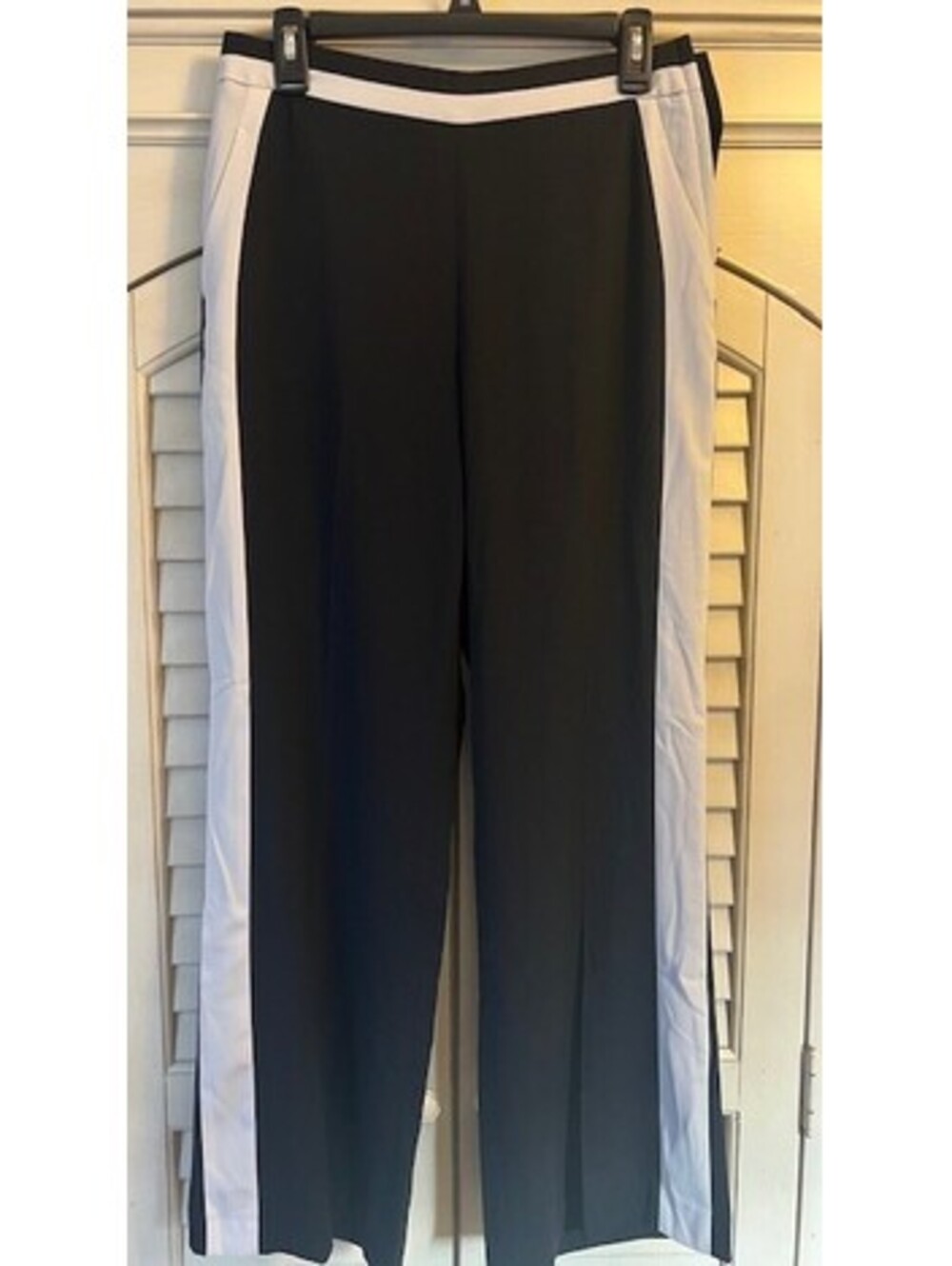 H&M Dress Pants Straight Leg Size 8 - Black W/White Side Stripe